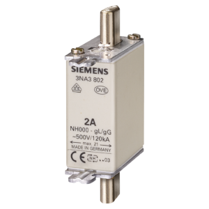 Плавкая вставка низковольтная GL/GG, типоразмер 00 Siemens 3NA3822
