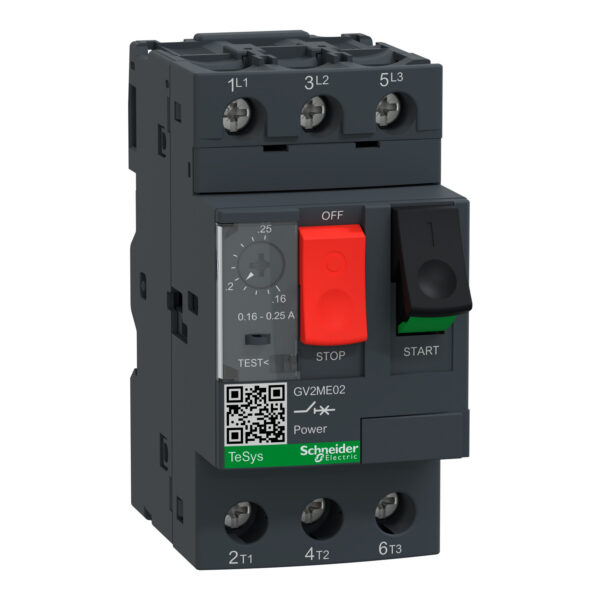 АВТОМАТИЧЕСКИЙ ВЫКЛЮЧАТЕЛЬ С КОМБИНИРОВАННЫМ РАСЦЕПИТЕЛЕМ 0,16-0,25А Schneider Electric GV2ME02