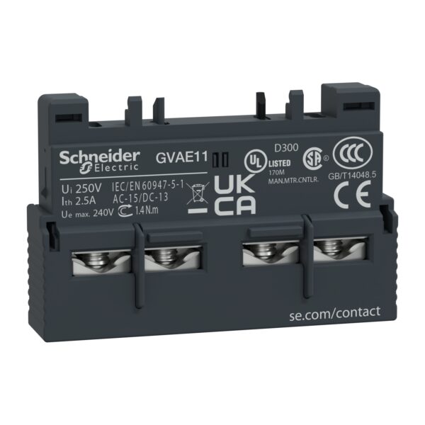 ДОПОЛНИТЕЛЬНЫЙ ФРОНТАЛЬНЫЙ БЛОК КОНТАКТОВ НО+НЗ Schneider Electric GVAE11
