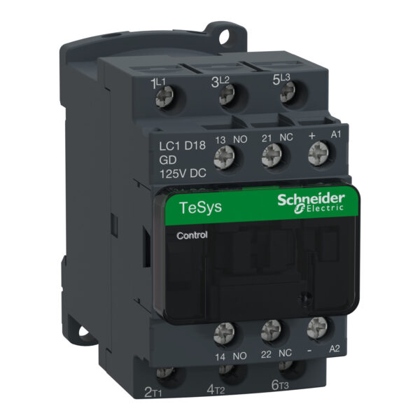 Контактор D 3р, 18 А, НО+НЗ, 125В dс Schneider Electric LC1D18GD