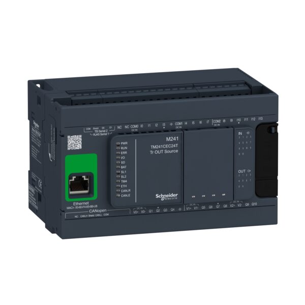 КОНТРОЛЛЕР M241-24IO ТРАНЗИСТ ИСТОЧНИК ETHERNET CAN MASTER Schneider Electric TM241CEC24T